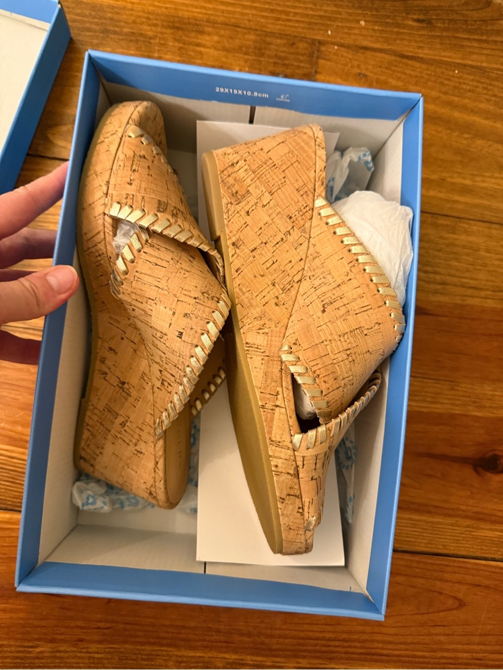 Jack Rogers Cork Espadrille Wedges in Tan